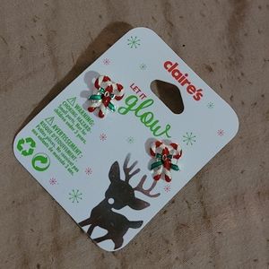 5/$25 Claire's candy cane Christmas holiday earrings
